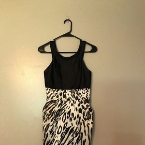 Teeze Me Satin Leopard Print Bodycon Dress